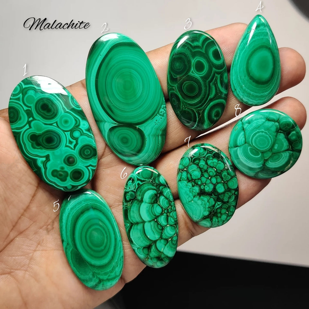 Natural Malachite for Jewelry Making | Premium Green Banded Cabochons & Stones