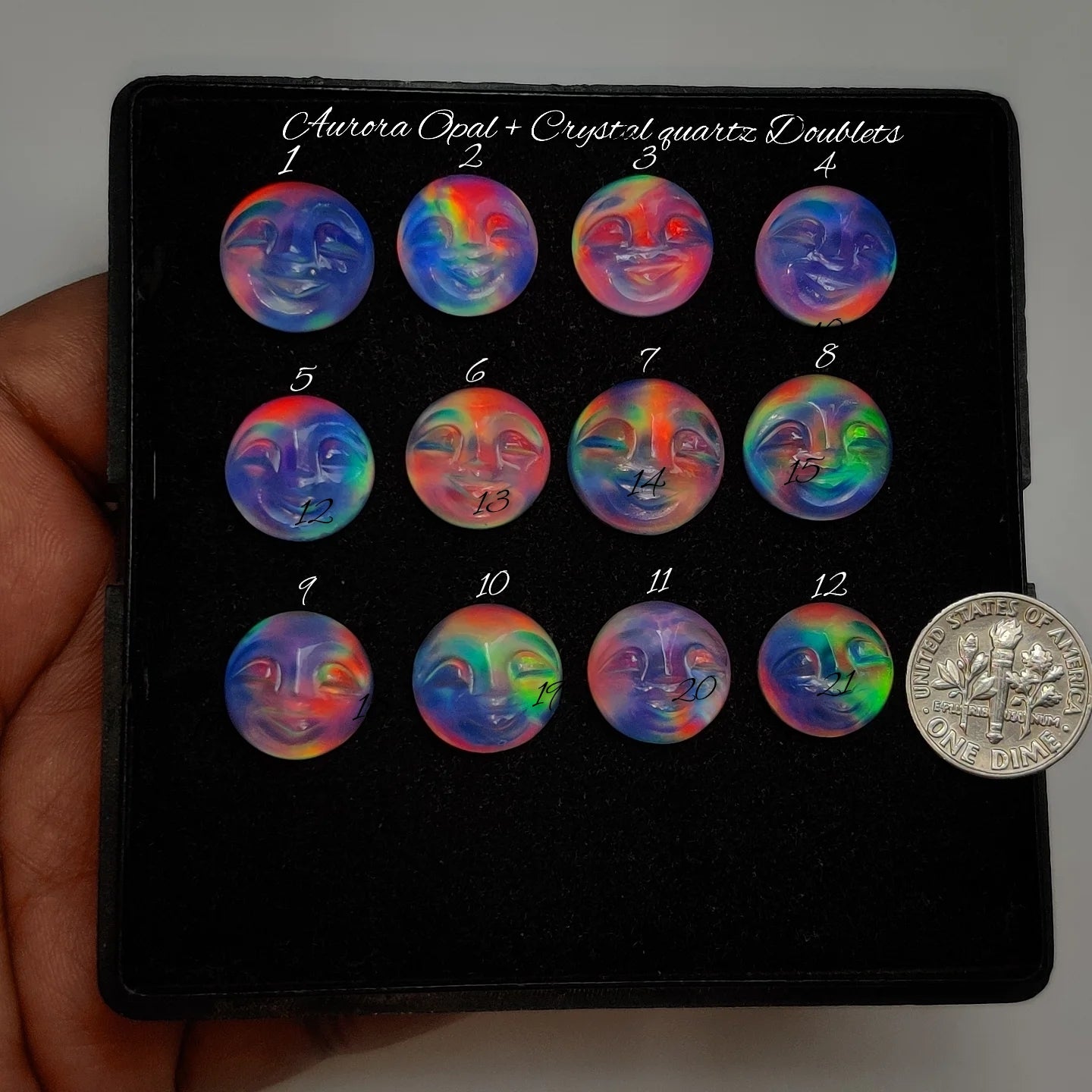 Premium Aurora Opal + Crystal Quartz Doublets for Jewelry Making | Top Quality Cabochons