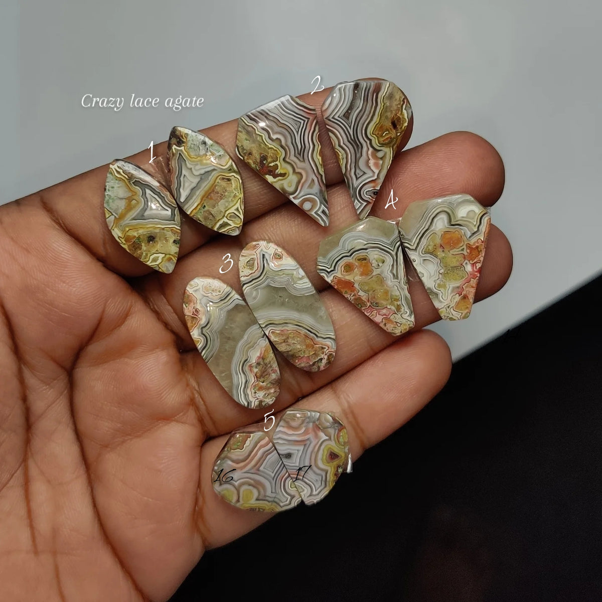 Natural Crazy Lace Agate Gemstone Cabochon | Colorful Swirling Pattern Stone for Jewelry Making | Hand Polished