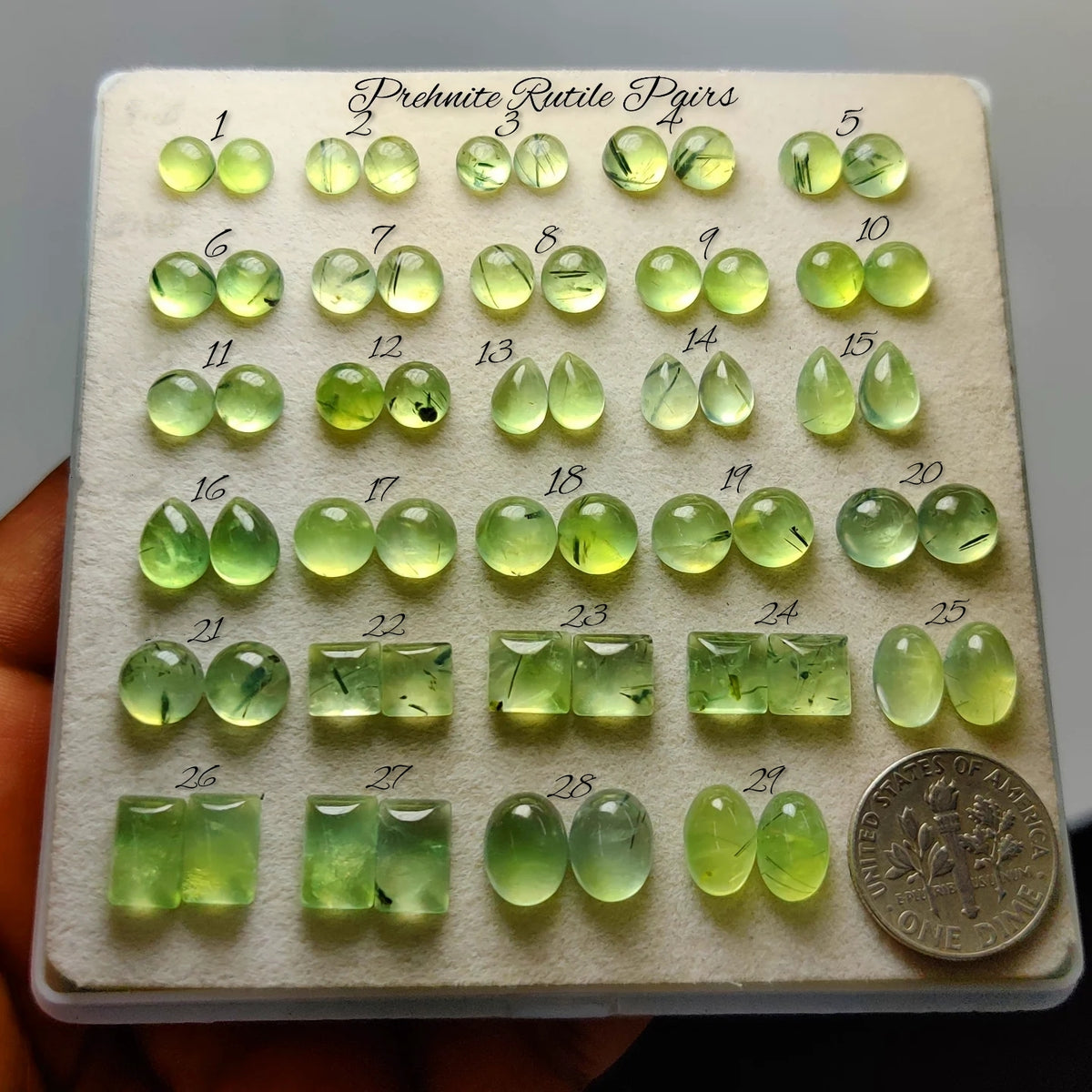 Soft Green Prehnite Rutile Quartz with Golden Needles for Jewelry | Unique Included Stones