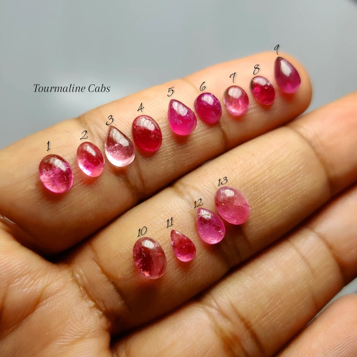 Natural Pink Tourmaline Gemstone Cabochon | Vibrant Rosy Pink Loose Stone for Jewelry Making | Artisan Polished