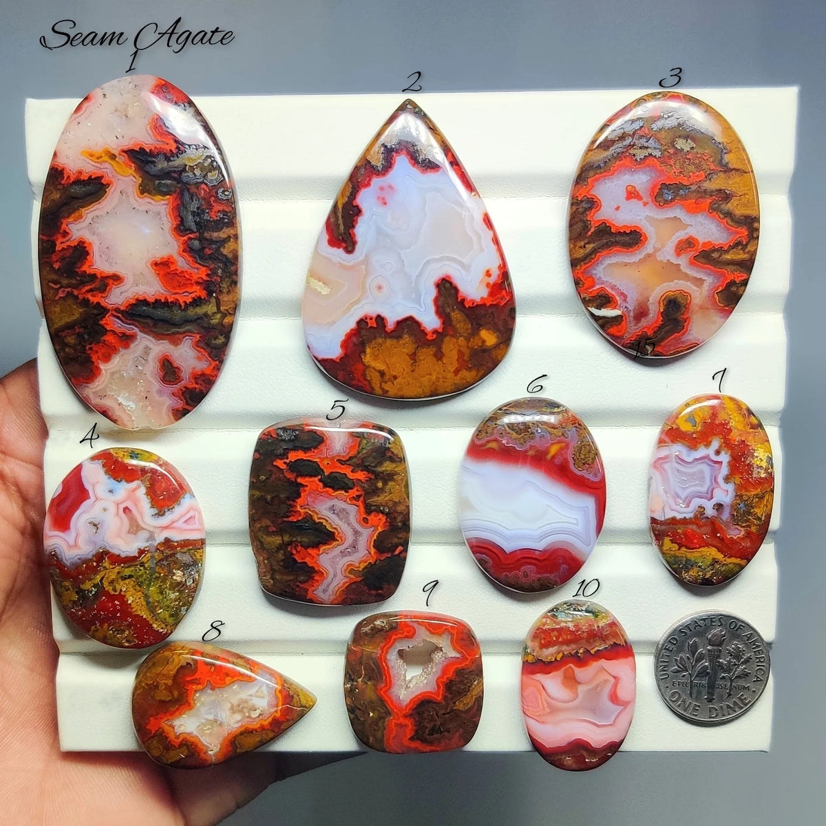 Natural Seam Agate Gemstone | Unique Patterned Agate Stone for Jewelry Making