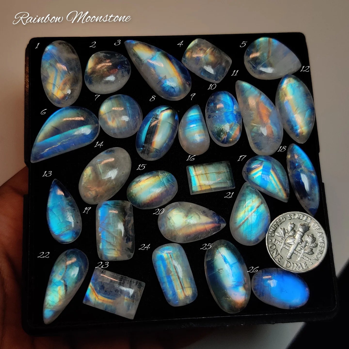 Natural Rainbow Moonstone Gemstone | Colorful Moonstone Cabochon for Jewelry Making