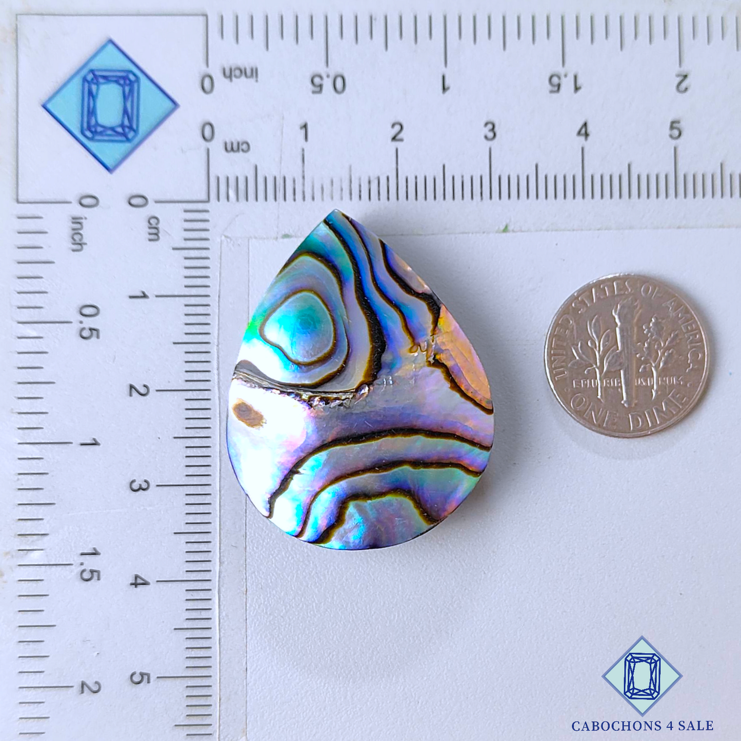Abalone Shell Pear Cabochons