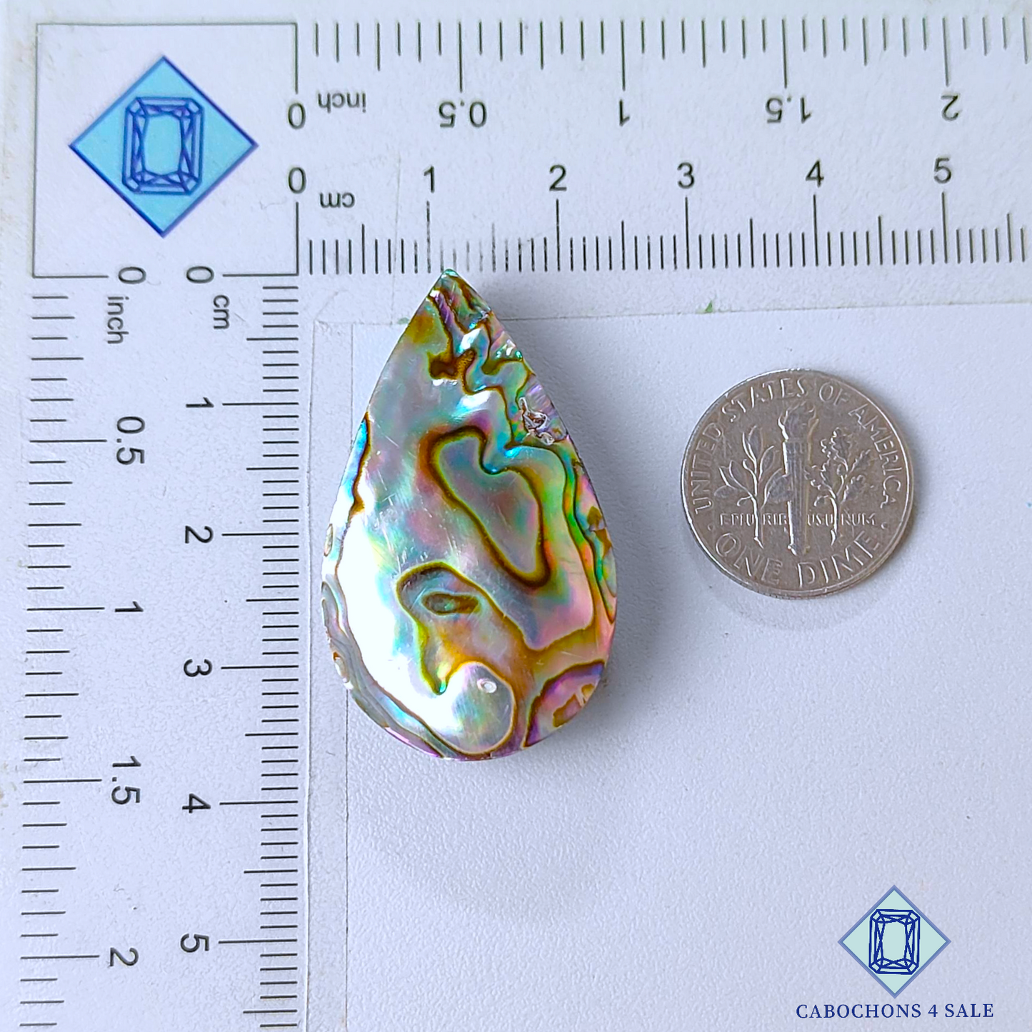 Abalone Shell Pear Cabochons