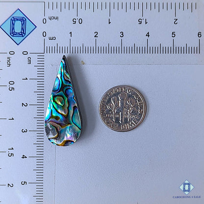 Natural Abalone Shell Gemstone  Pear Cabochons 34*14*5mm from New Zealand available for sale