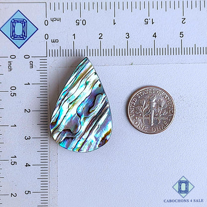 Natural Abalone Shell Gemstone  Pear Cabochons 34*22*6mm From New Zealand available for sale