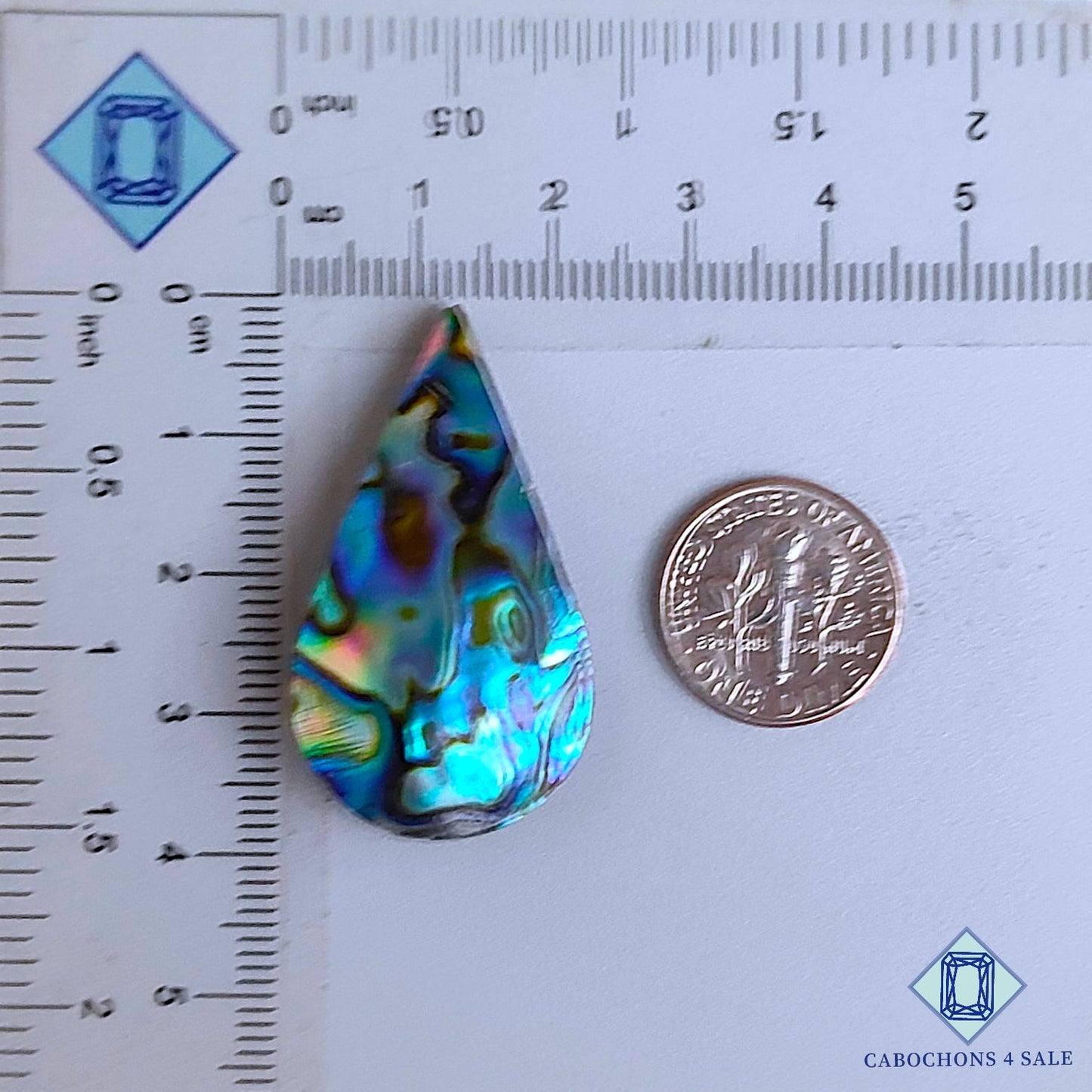 Natural Abalone Shell Gemstone  Pear Cabochons 37*21*7mm From New Zealand available for sale