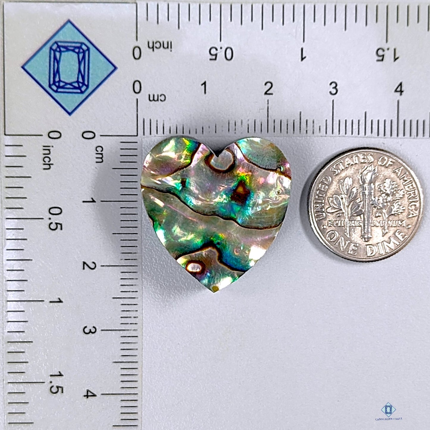 Abalone Shell Heart Carvings