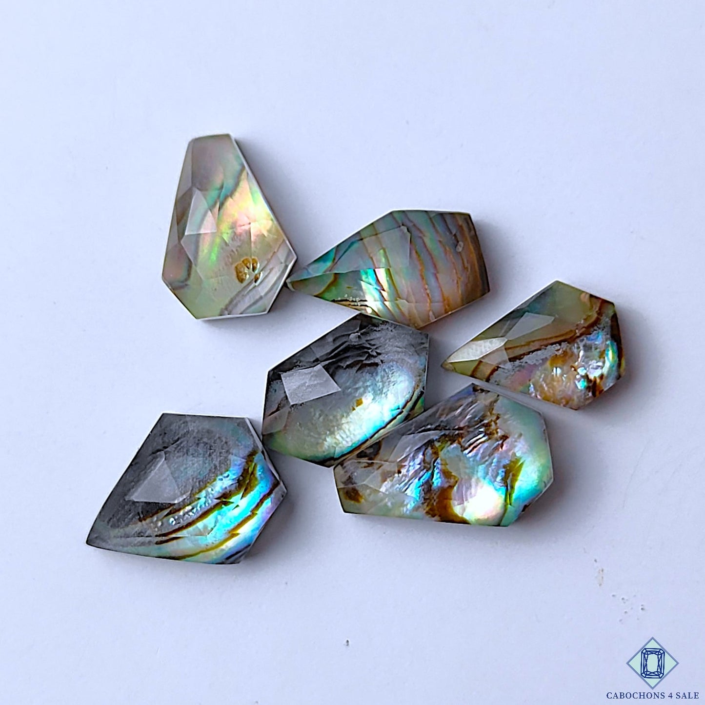 Abalone Shell Crystal Quartz Doublets