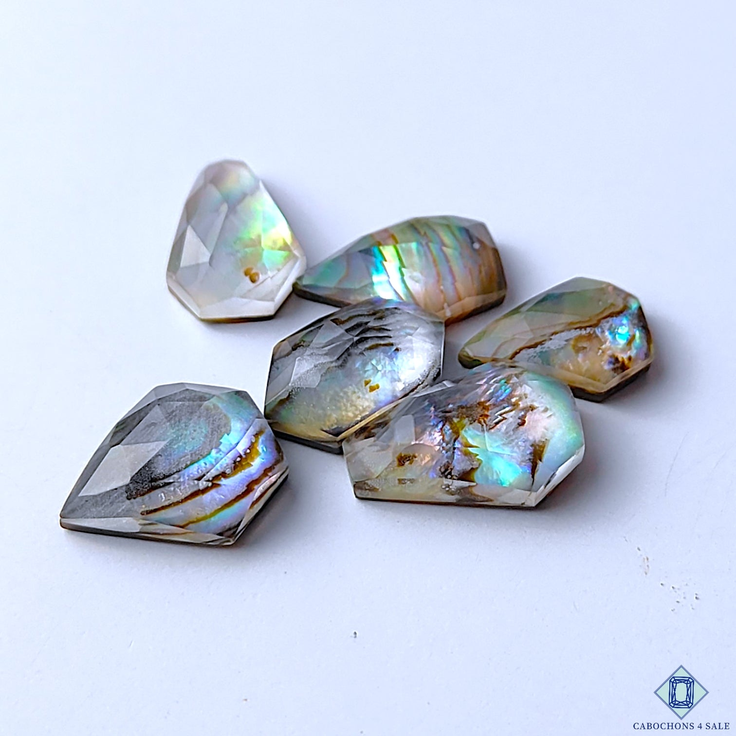 Abalone Shell Crystal Quartz Doublets