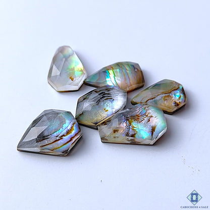 Abalone Shell Crystal Quartz Doublets