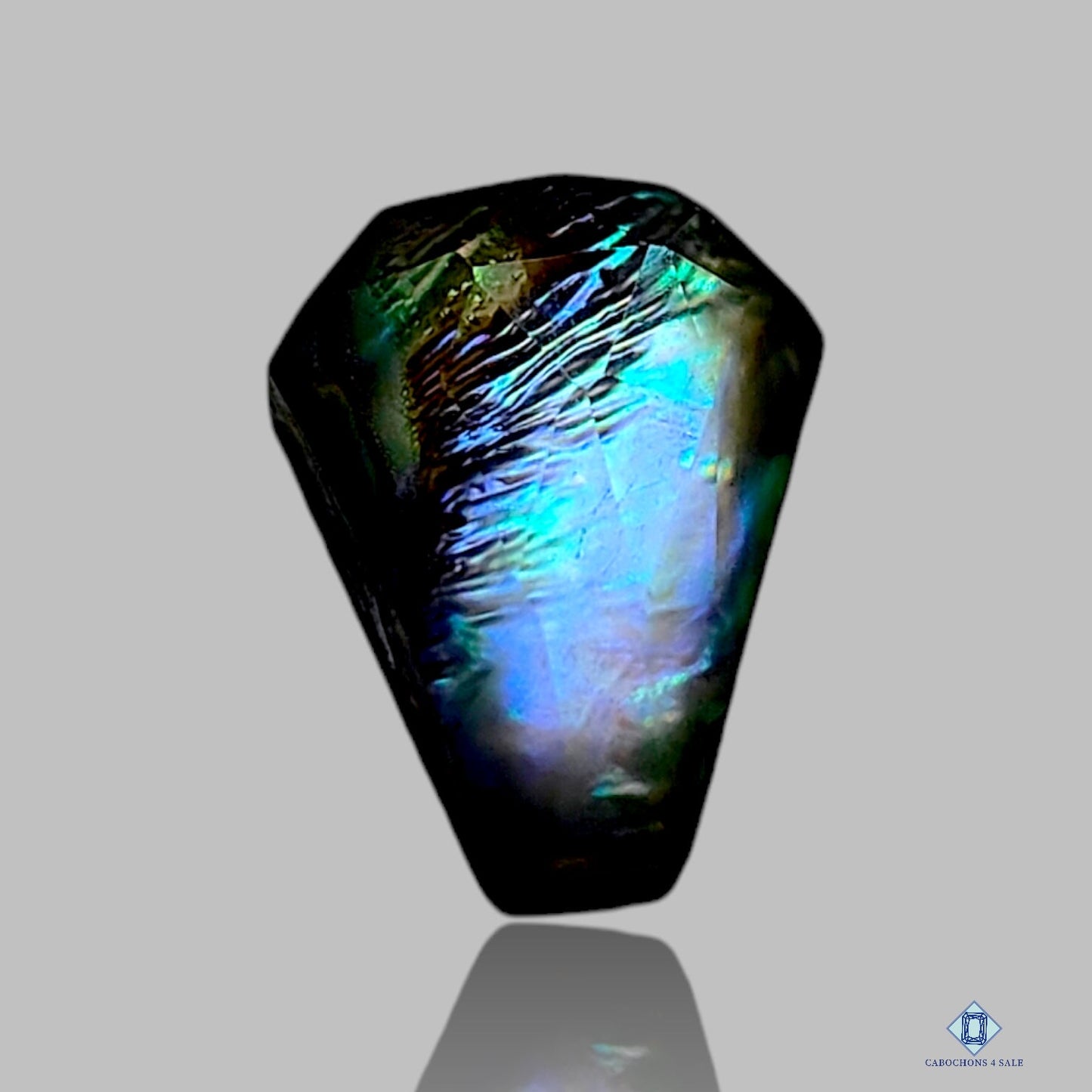 Abalone Shell+ Crystal Quartz Doublet Coffin Doublets