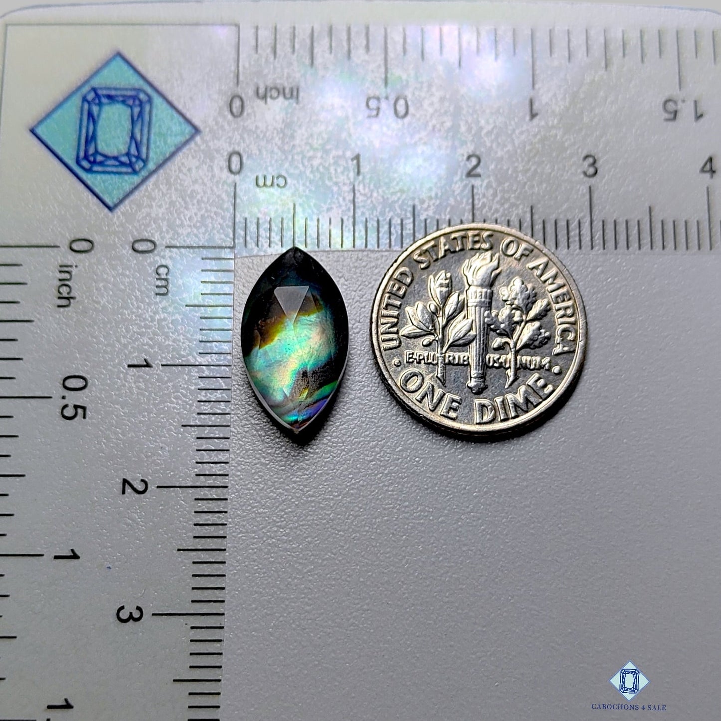 Abalone Shell+ Crystal Quartz Doublet Marquise Doublets