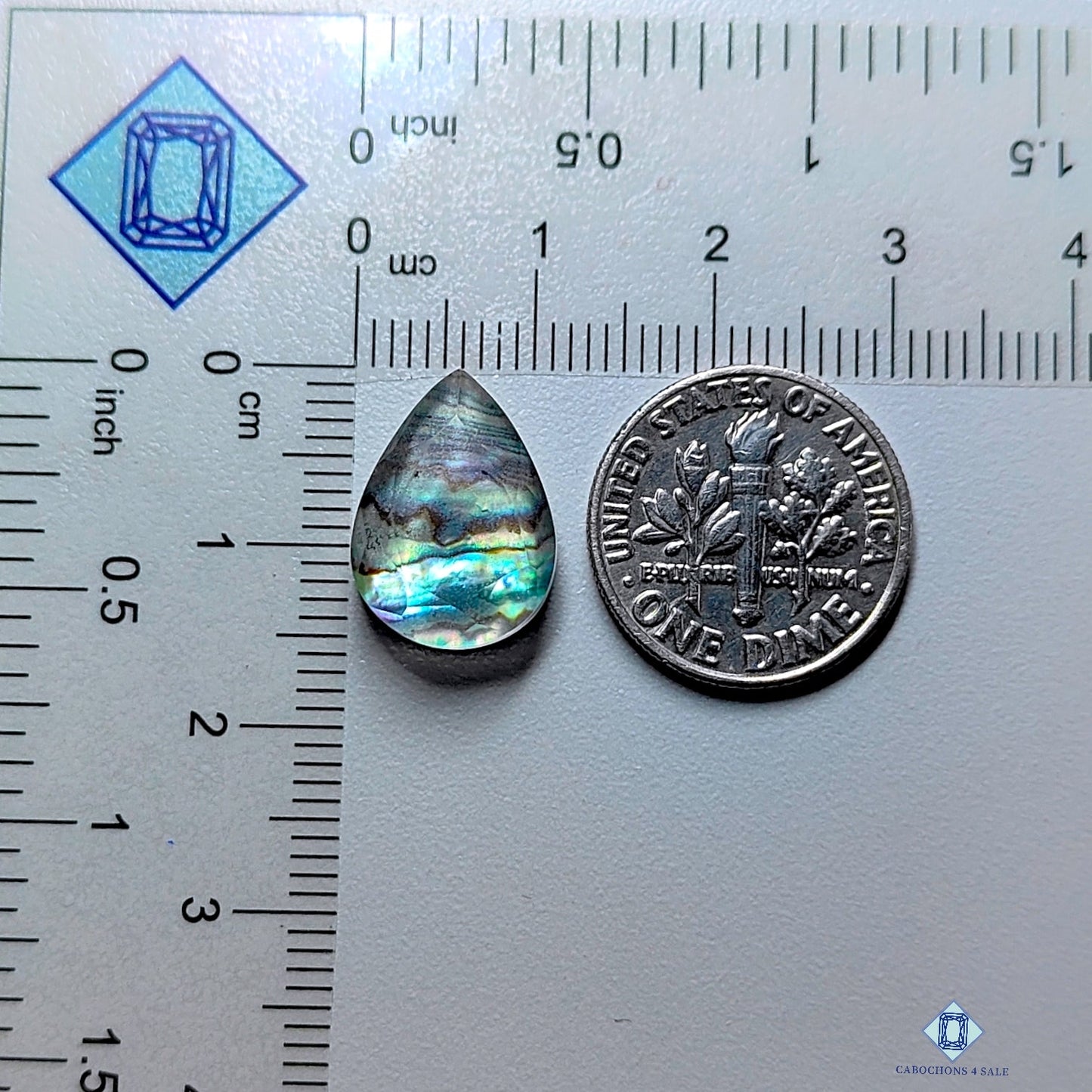 Abalone Shell+ Crystal Quartz Doublet Pear Doublets