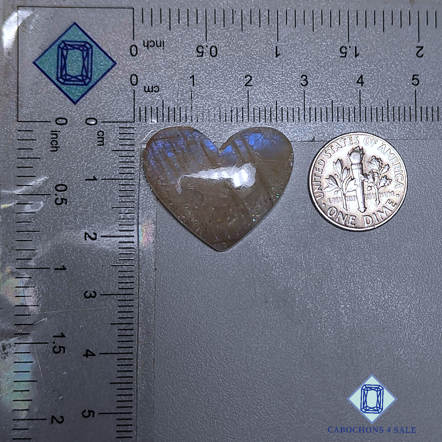 African Moonstone Heart Carvings