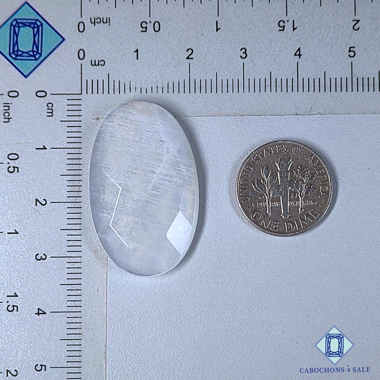 Natural African Moonstone Gemstone Oval Checker Cut 32*20*5mm from Madagascar available for sale