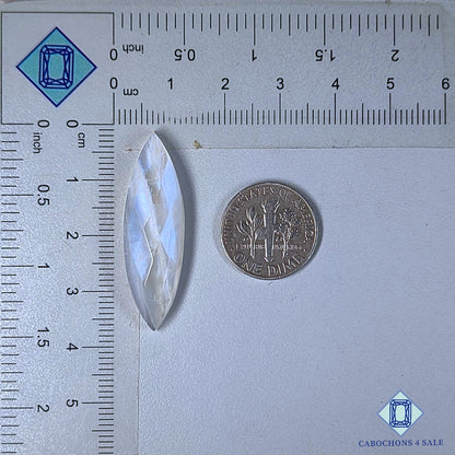 Natural African Moonstone Gemstone Marquise Checker Cut 35*11*7mm from Madagascar available for sale