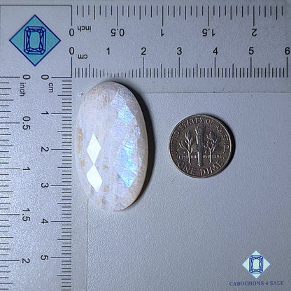 Natural African Moonstone Gemstone Oval Checker Cut 36*20*7mm from Madagascar available for sale