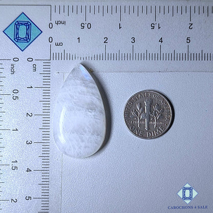 Cabujones de piedra lunar africana natural en forma de pera de 34 x 19 x 7 mm de Madagascar, disponibles para la venta. 