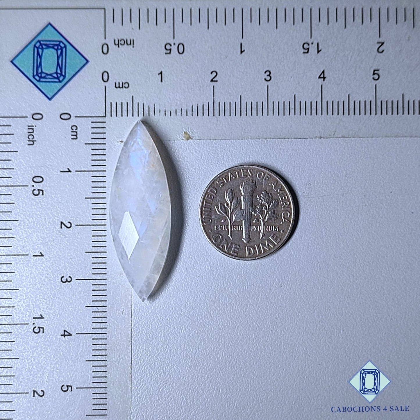 Natural African Moonstone Gemstone Marquise Checker Cut 33*11*6mm from Madagascar available for sale