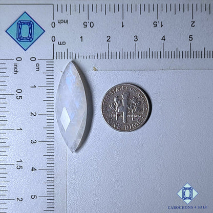 Natural African Moonstone Gemstone Marquise Checker Cut 33*11*6mm from Madagascar available for sale