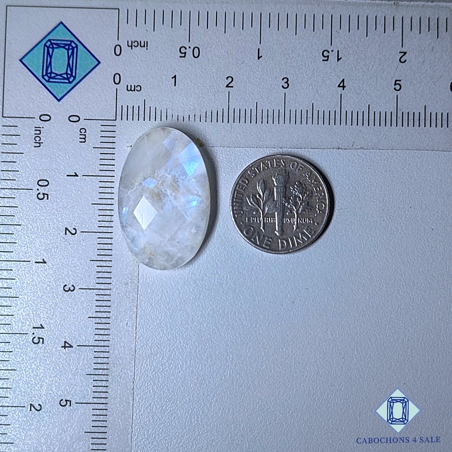 Natural African Moonstone Gemstone Oval Checker Cut 25*16*6mm from Madagascar available for sale