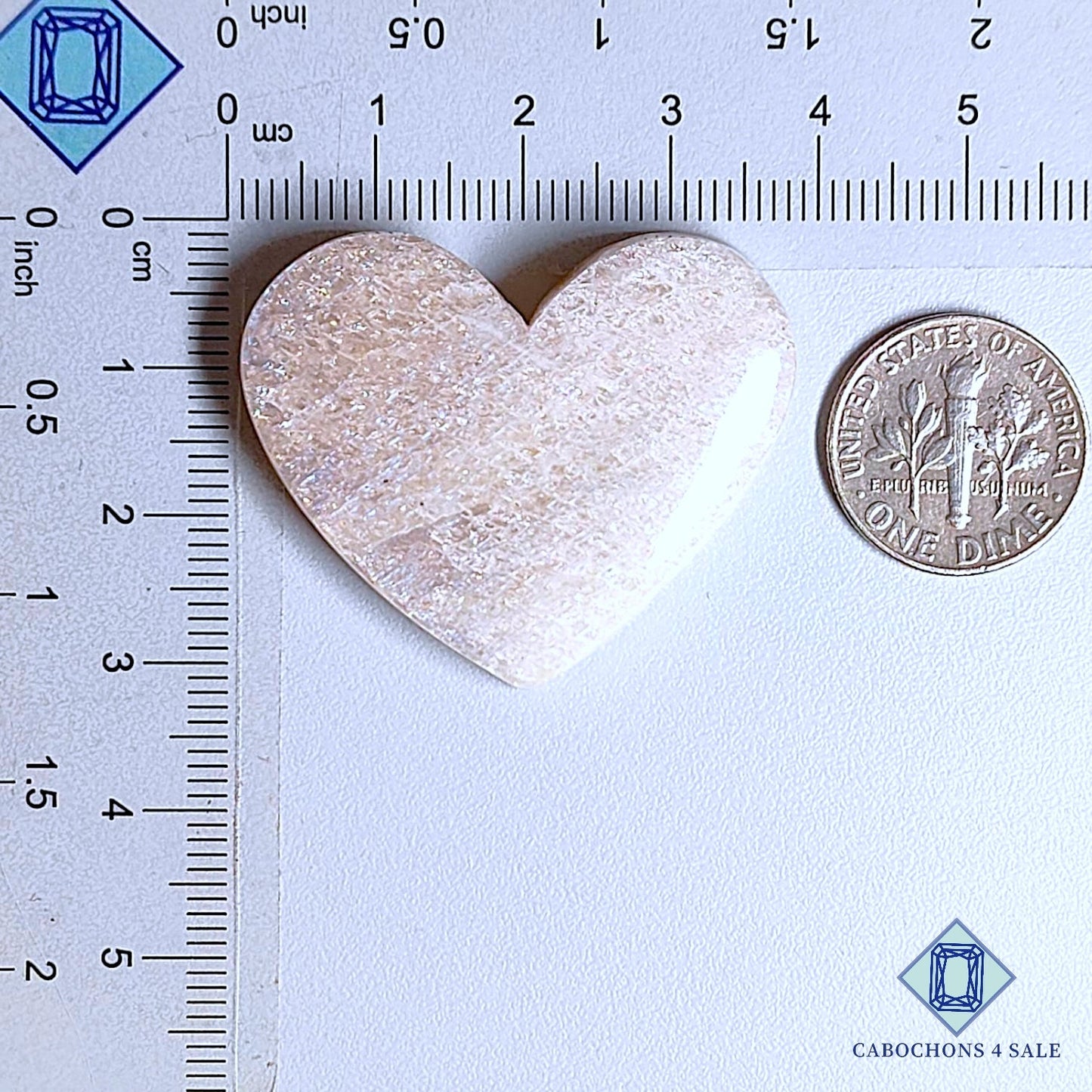 Natural African Moonstone Gemstone Heart Carvings 30*37*7mm from Africa  available for sale