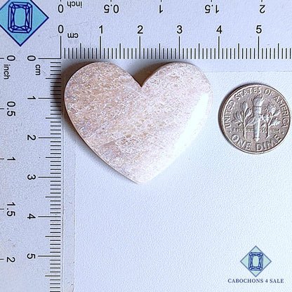 Natural African Moonstone Gemstone Heart Carvings 30*37*7mm from Africa  available for sale