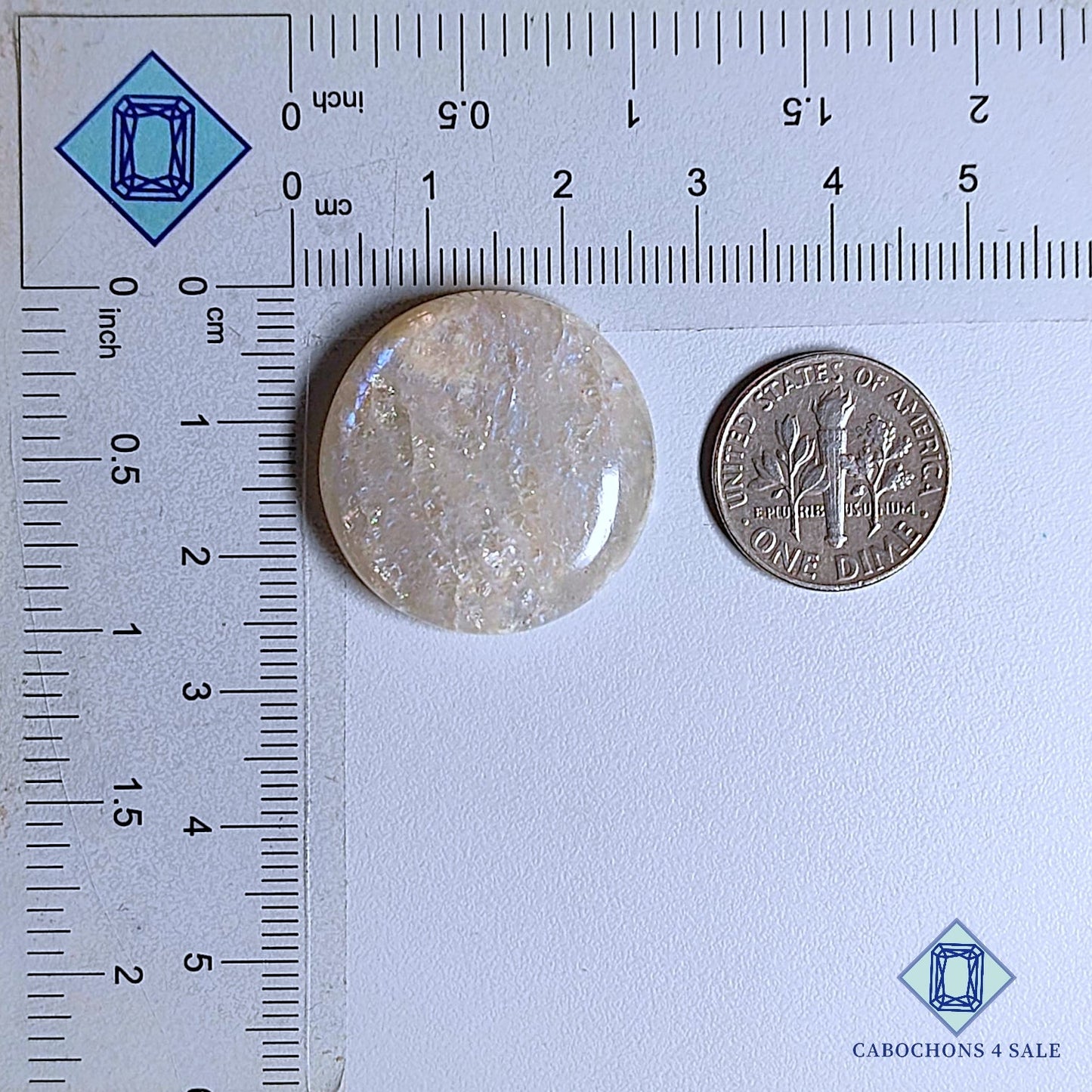 Natural African Moonstone Gemstone Round Cabochons 25*6mm from Africa  available for sale