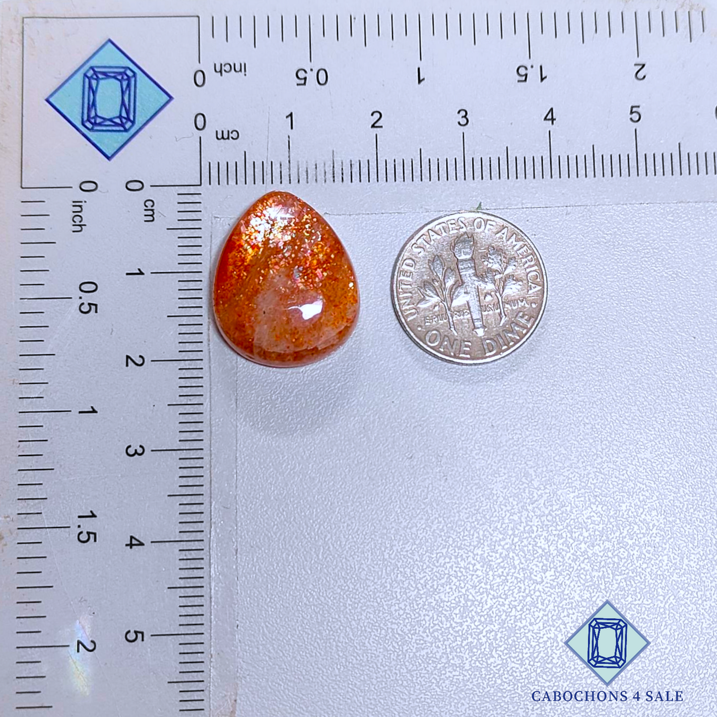 African Sunstone Pear Cabochons