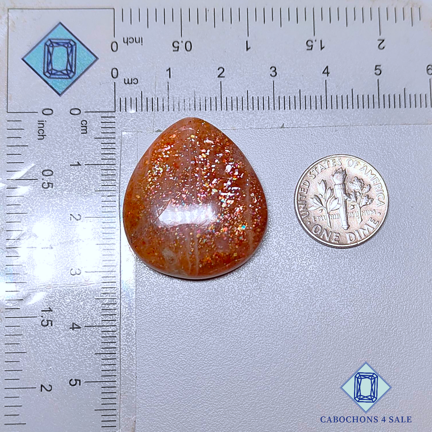 African Sunstone Pear Cabochons