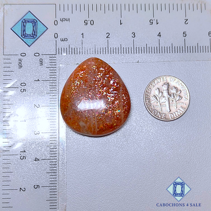 African Sunstone Pear Cabochons