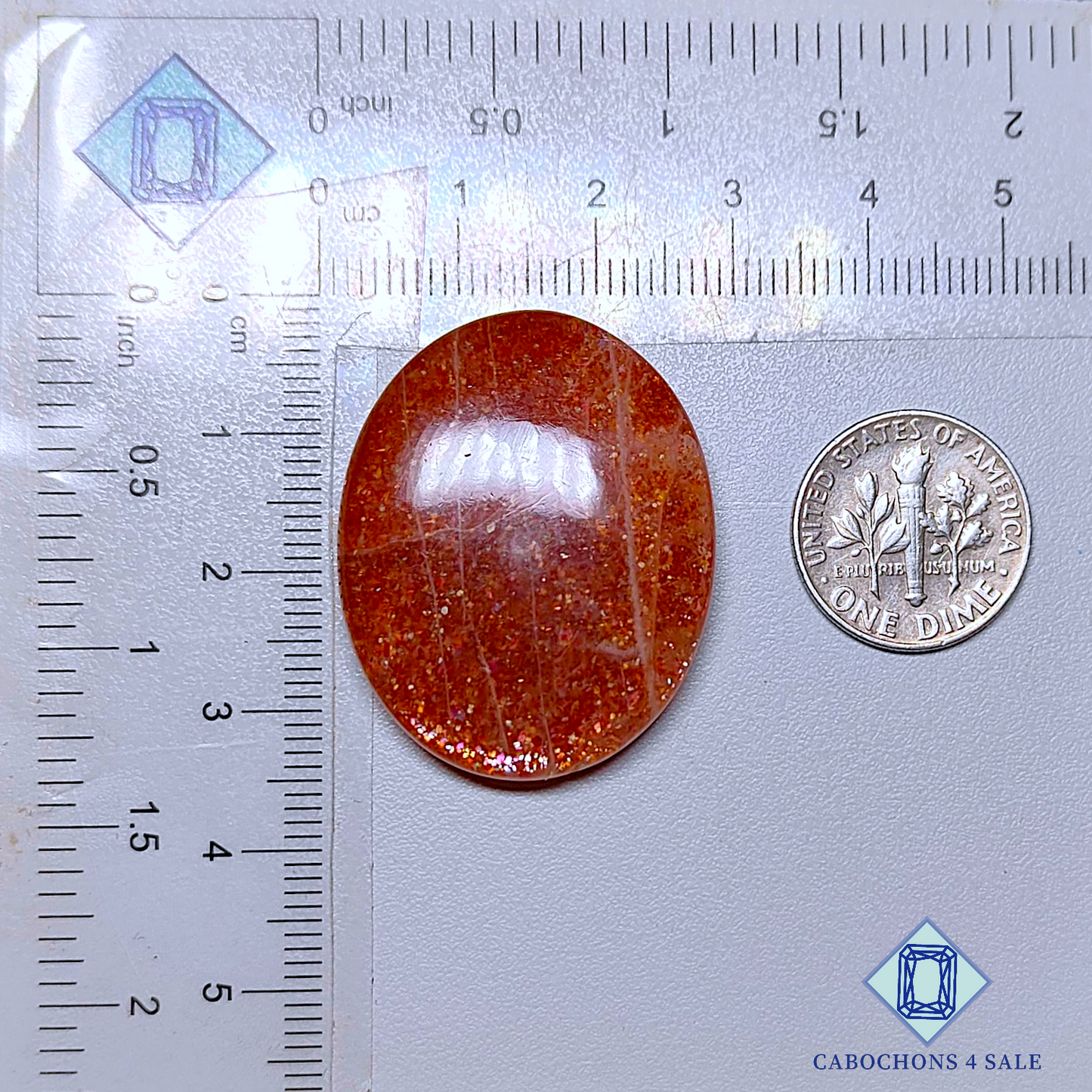 Cabujones ovalados de piedra solar africana de 33 x 27 x 7 mm