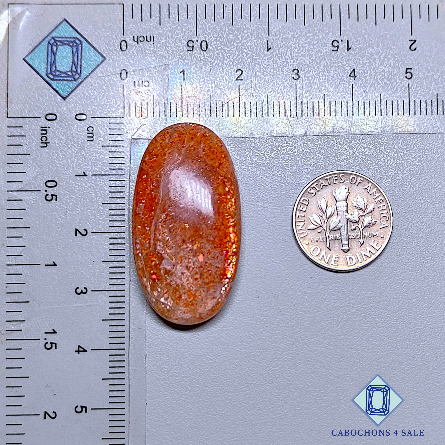 Cabujones ovalados de piedra solar africana de 34 x 18 x 7 mm