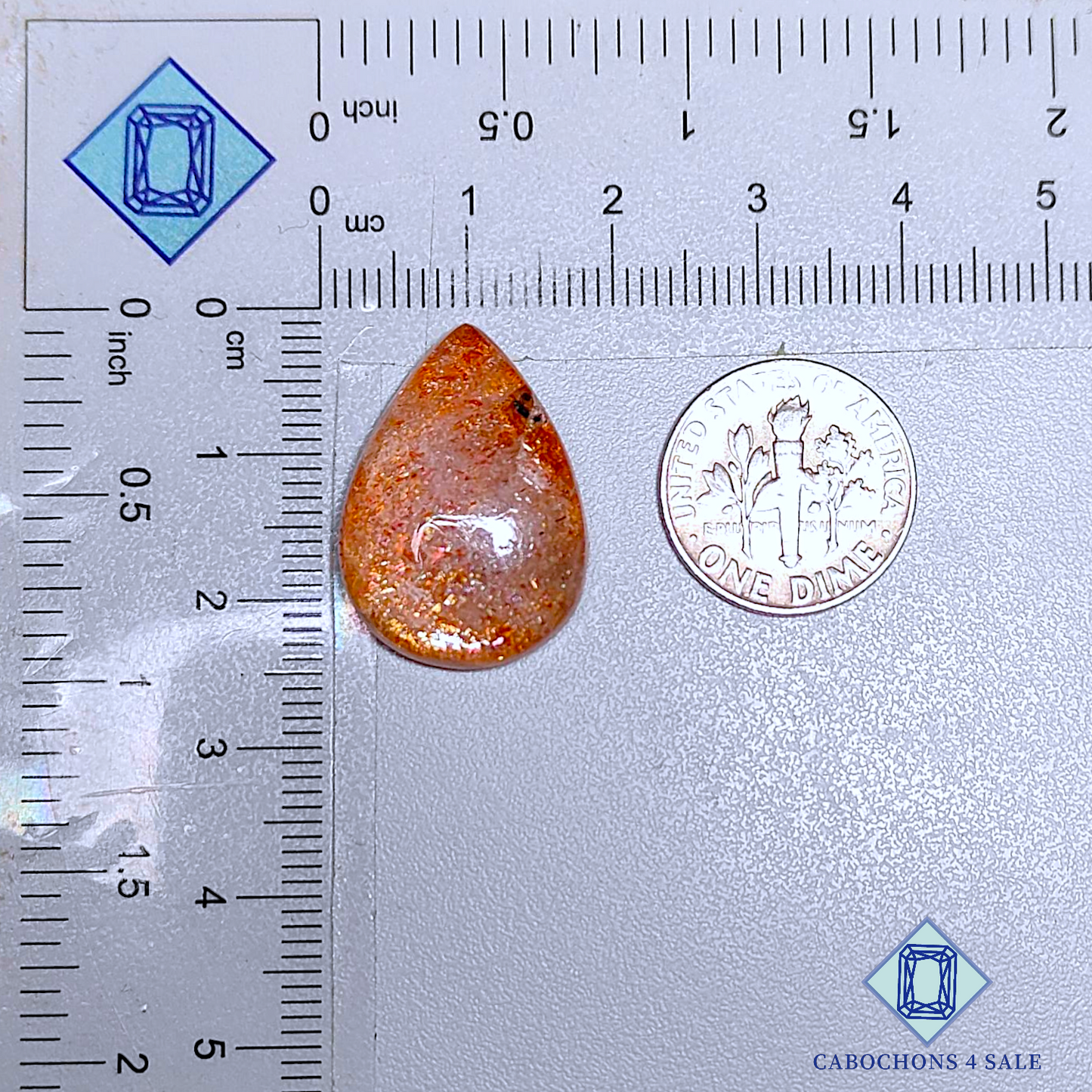 African Sunstone Pear Cabochons 23*17*6mm