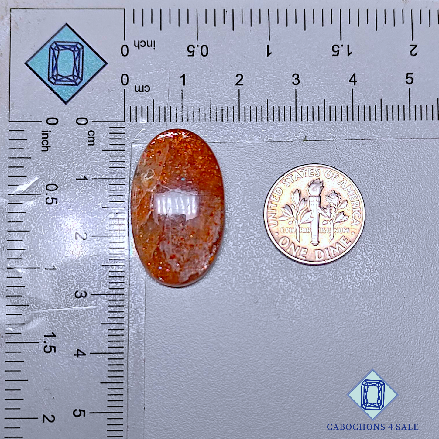 Cabujones ovalados de piedra solar africana de 27 x 16 x 6 mm