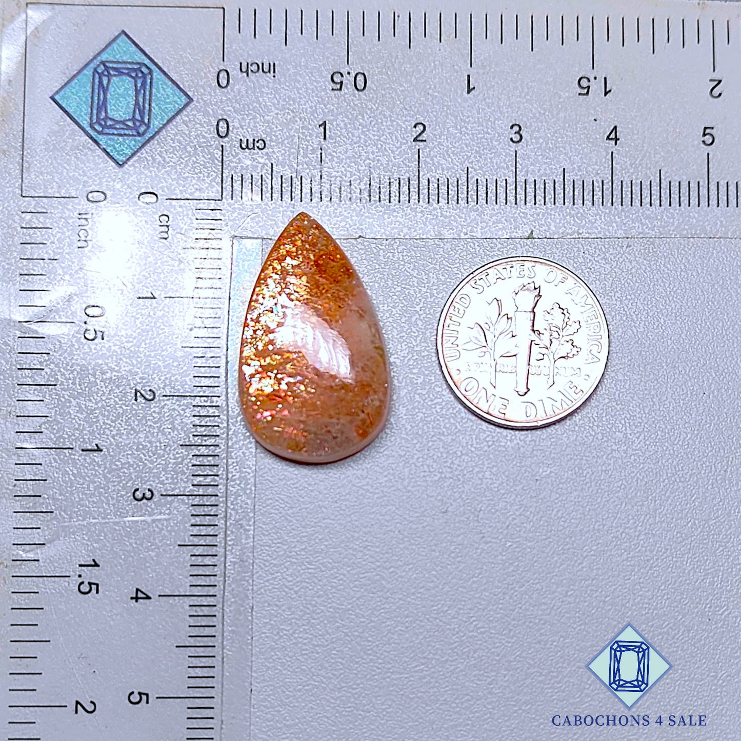 African Sunstone Pear Cabochons 25*15*6mm
