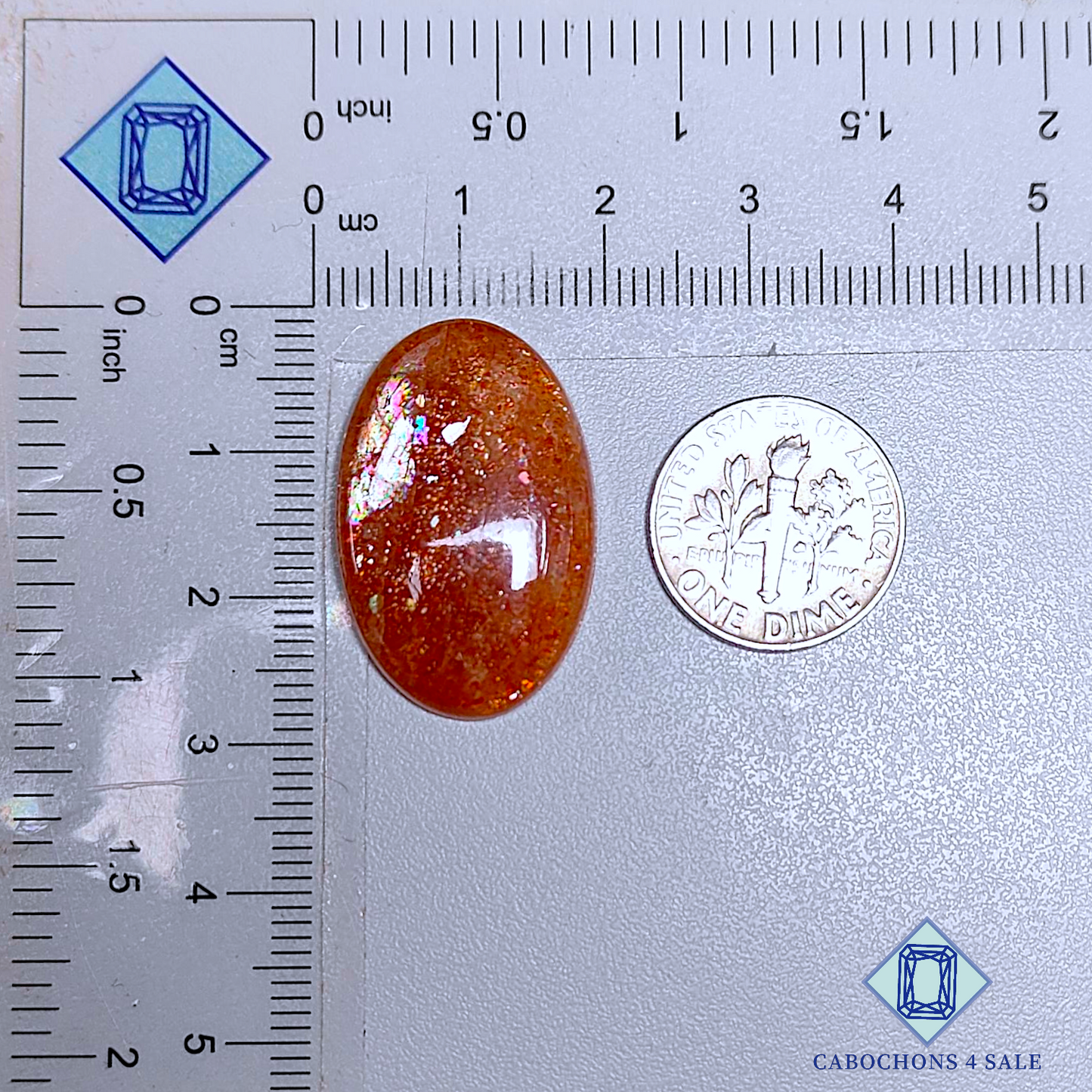 Cabujones ovalados de piedra solar africana de 27 x 17 x 5 mm