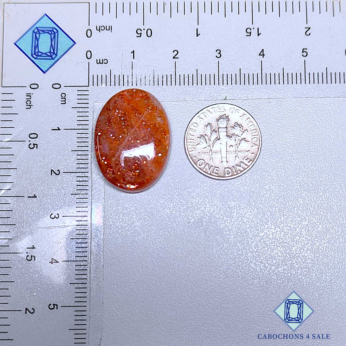 Cabujones ovalados de piedra solar africana de 23 x 17 x 7 mm