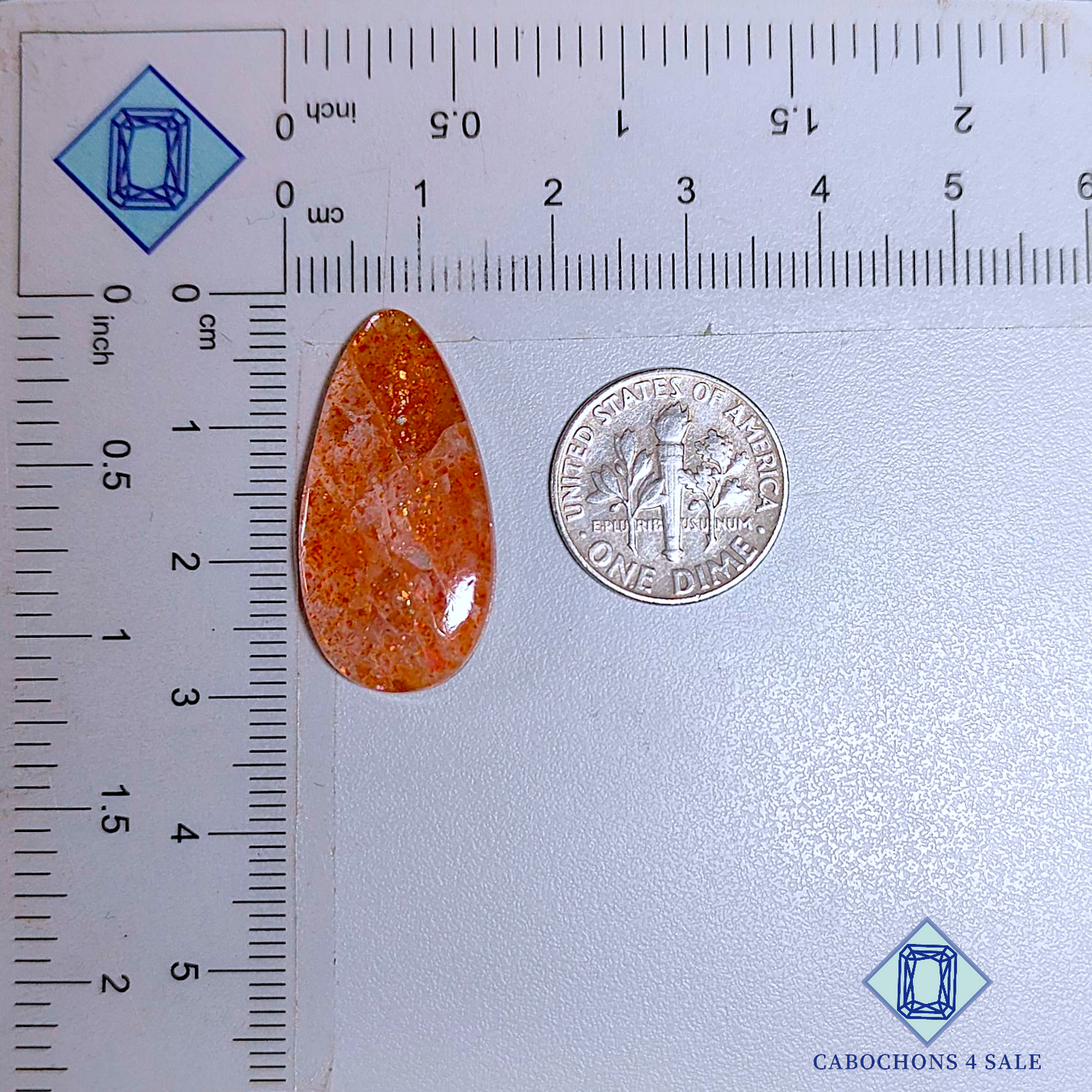 African Sunstone Pear Cabochons 28*14*4mm