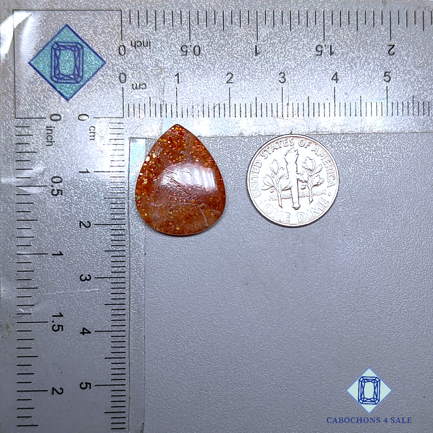 African Sunstone Pear Cabochons