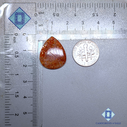 African Sunstone Pear Cabochons
