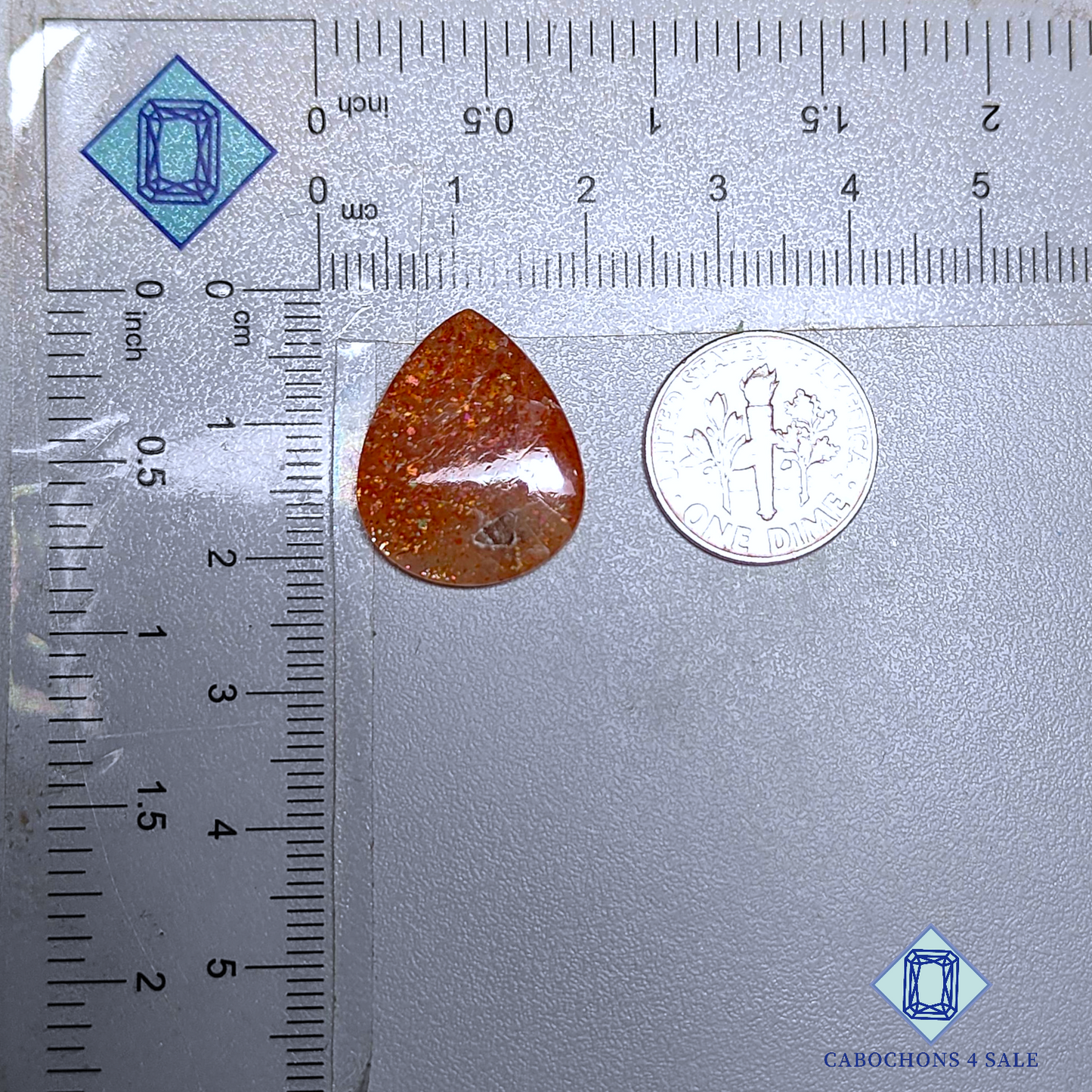 African Sunstone Pear Cabochons