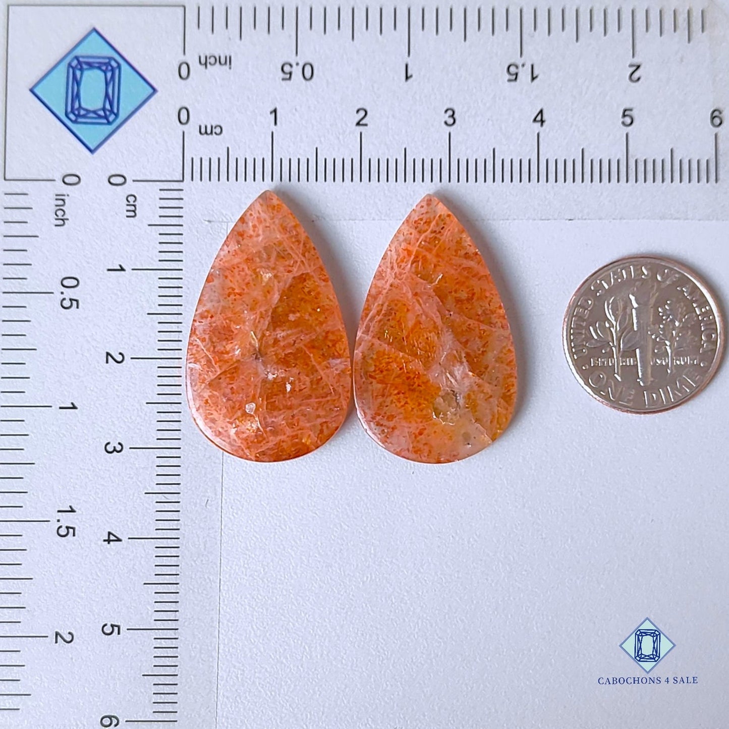 Natural African Sunstone Gemstone Pear Pairs 30*18*4mm from Tanzania available for sale