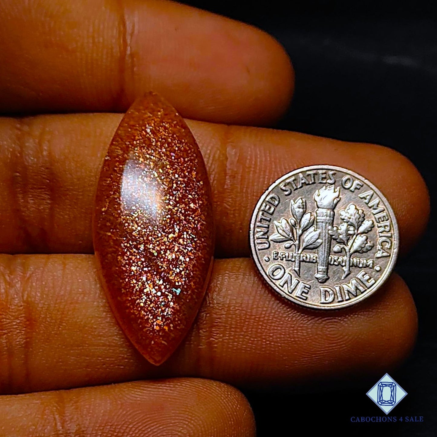 Natural African Sunstone Gemstone Marquise Cabochons 33*14*5mm from Africa available for sale