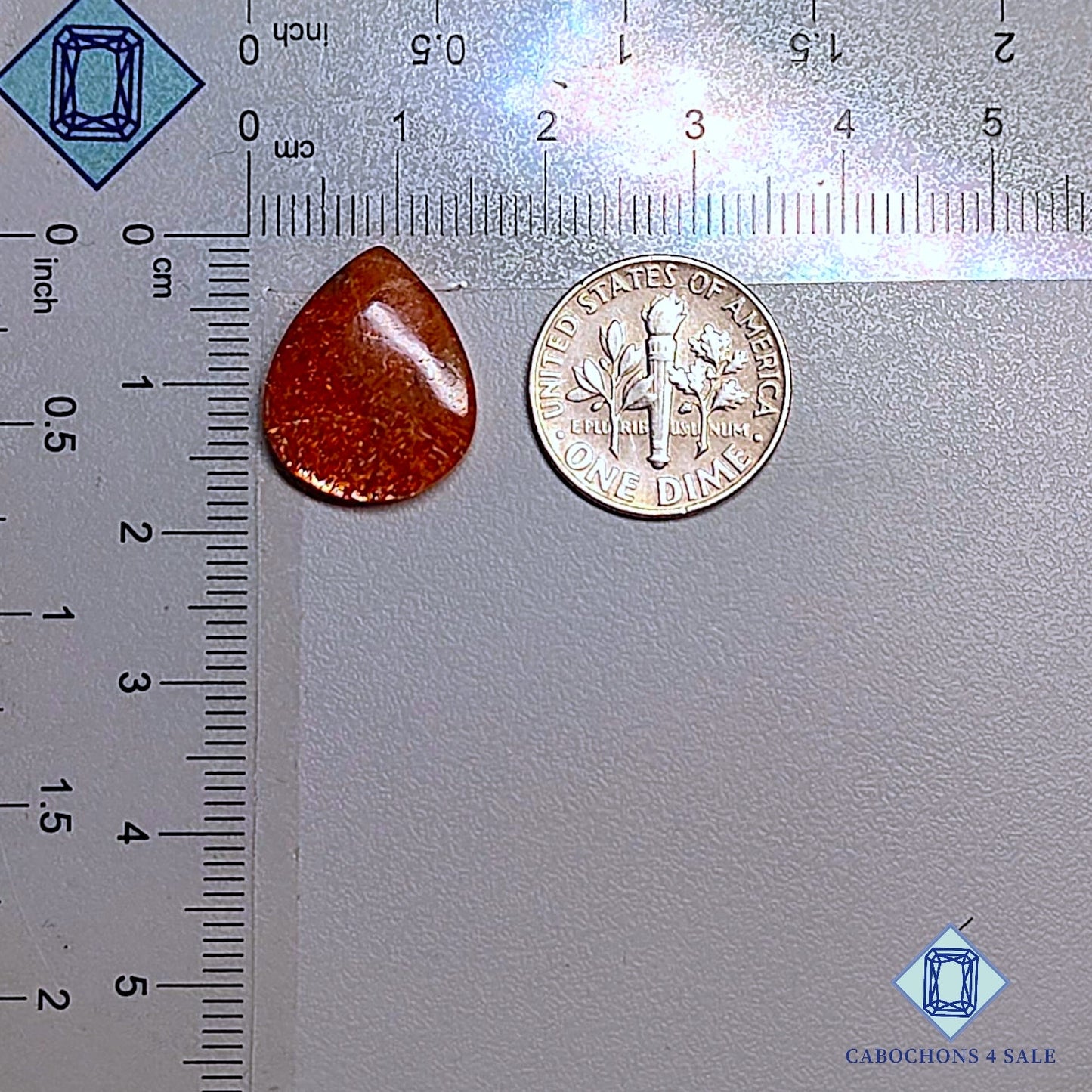 Natural African Sunstone Gemstone Pear Cabochons 17*14*4mm available for sale
