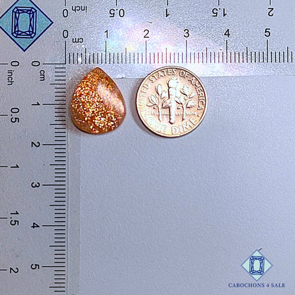 Natural African Sunstone Gemstone Pear Cabochons 16*14*3mm available for sale