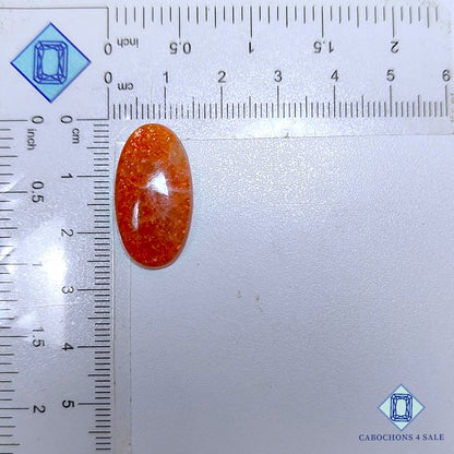 Cabujones ovalados de piedra solar africana natural de 25 x 13 x 5 mm disponibles para la venta