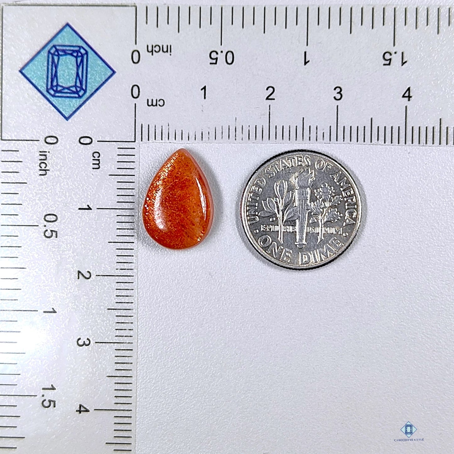 African Sunstone Pear Cabochons